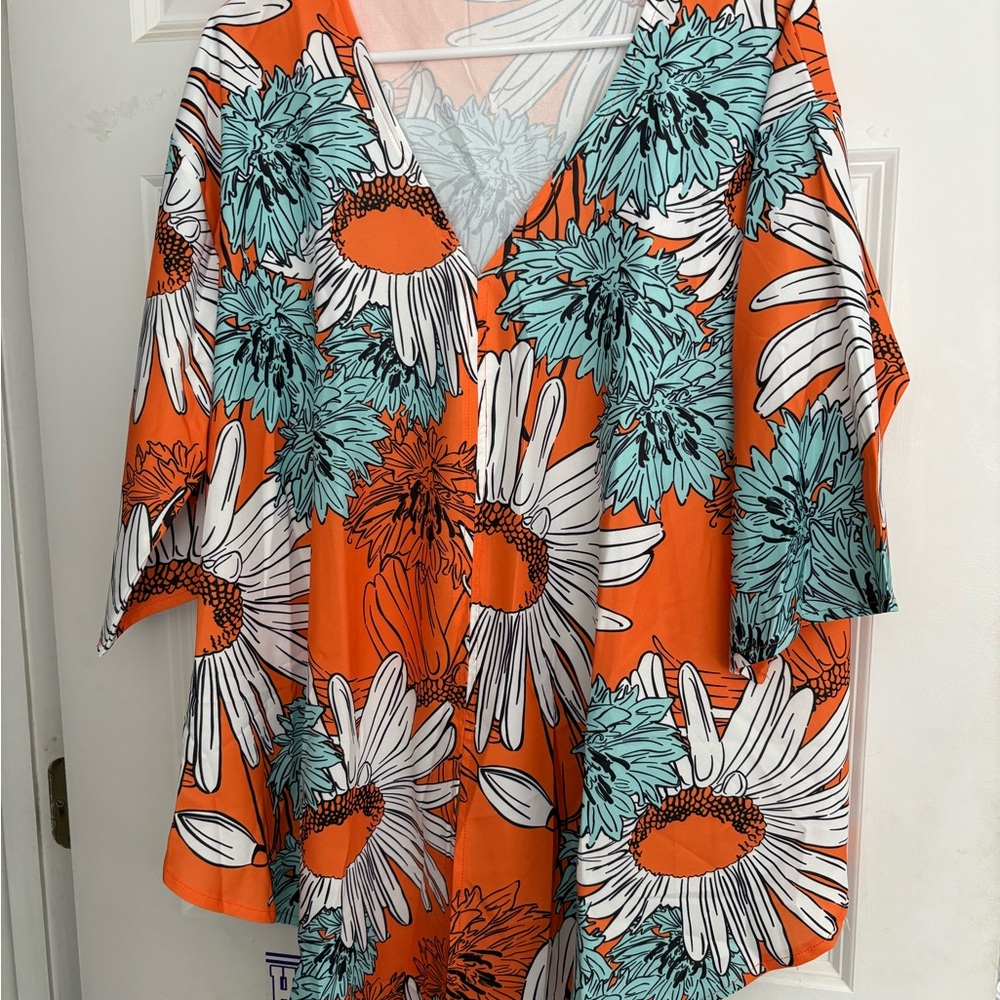 Floral V-Neck Tie Top